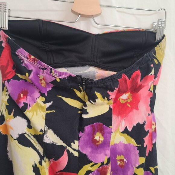 Forever 21 Dress Juniors Small Black Floral Print Mini Strapless Cotton Blend - Picture 7 of 12